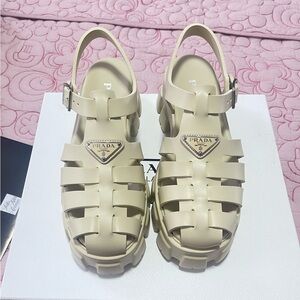 Prada Monolith Caged Sandals